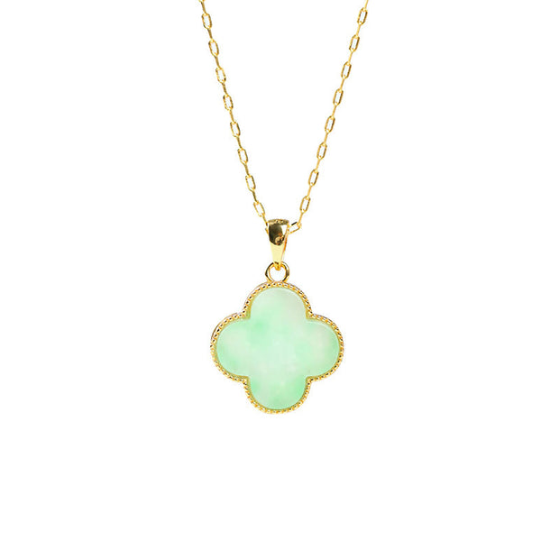 FREE Today: Bring Good Fortune Four Leaf Clover Jade Prosperity Necklace FREE FREE 6