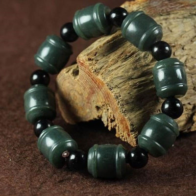 Buddha Stones Natural Cyan Jade Cure Bracelet Bracelet BS main