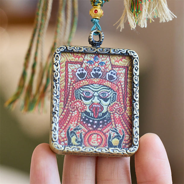 Buddha Stones Zakiram Goddess of Wealth Ghau Prayer Box Koi Fish Wealth Necklace Pendant