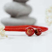 Buddha Stones FengShui Lucky Red String Ceramic Bracelet Bracelet BS 3