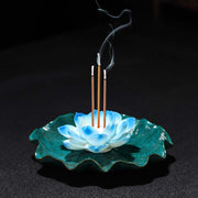 Buddha Stones Tibetan Lotus Blessing Incense Burner Decoration Decoration BS 2
