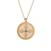 Buddha Stones White Jade Double Dorje Protection Luck Necklace Pendant Necklaces & Pendants BS 5