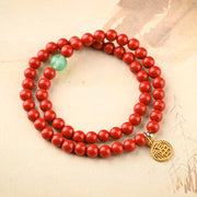 Buddha Stones Tibetan Cinnabar Green Aventurine Luck Bracelet Necklace Bracelet BS Necklace & Bracelet