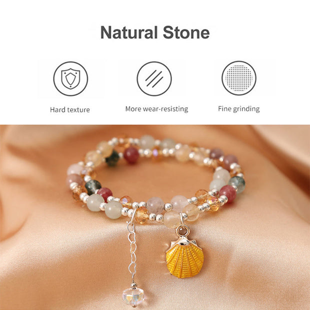 Buddha Stones Natural Various Crystal Stone Bead Pearl Shell Healing Bracelet Bracelet BS 6