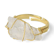 Natural Crystal Gemstone Amethyst Adjustable Ring (Extra 30% Off | USE CODE: FS30) Rings BS Clear Crystal