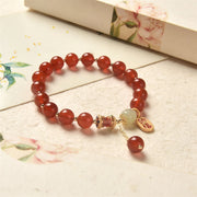 Buddha Stones Natural Red Agate Jade Confidence Fortune Blessing Charm Bracelet Bracelet BS 7
