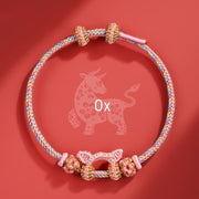 Buddha Stones Handmade Year of the Dragon Cute Chinese Zodiac Luck Braided Bracelet Bracelet BS Ox(Wrist Circumference 14-18cm)