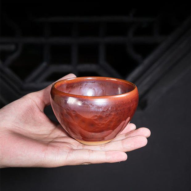 Buddha Stones Handmade Chinese Jianzhan Lotus Design Ceramic Teacup Kung Fu Tea Cup