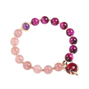 Buddha Stones Natural Strawberry Quartz Pixiu Love Bracelet Bracelet BS 4