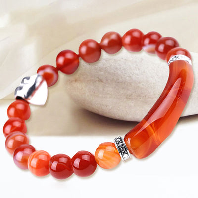Natural Crystal Beads Unisex Heart Bracelet Bracelet BS main
