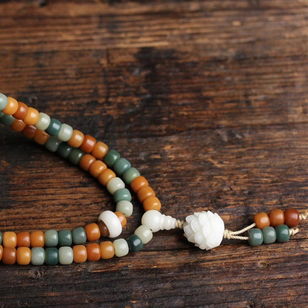 Buddha Stones Bodhi Lotus Mala Harmony Necklace Bracelet