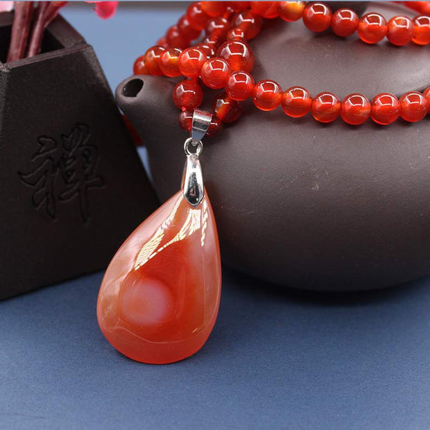 Buddha Stones Tibetan Red Agate Blessing Healing Bead Necklace Pendant Necklaces & Pendants BS 2