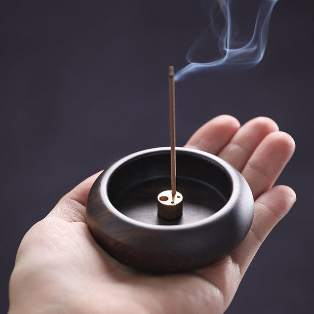 Buddha Stones Mini Ebony Wood Rosewood Meditation Healing Stick Incense Burner Decoration