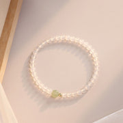 Buddha Stones Natural White Agate Jade Luck Protection Bracelet Bracelet BS 3