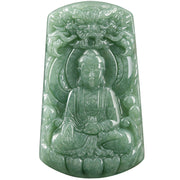 Buddha Stones Tathagata Buddha Dragon Jade Amulet Serenity String Necklace Necklaces & Pendants BS 12