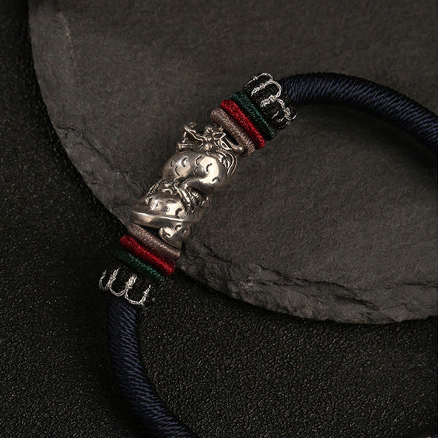Buddha Stones Handmade 925 Sterling Silver Year Of The Dragon Auspicious Dragon Luck Rope Bracelet Bracelet BS 4