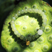 Buddha Stones Jade Lotus Abundance Adjustable Bracelet Bracelet BS 8