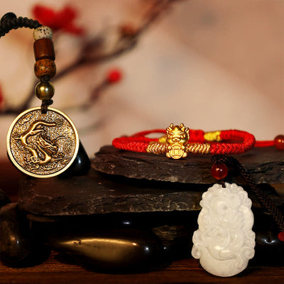 ROX Amber Resin Stone Buddha Pendant Necklace with Burmese coin, Coyotes'  Tooth, Gem Stones and Brass Charm.