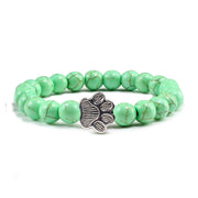 'Buddha Stones “Save A Dog” Stone Bracelet Bracelet Bracelet Light Green Beads