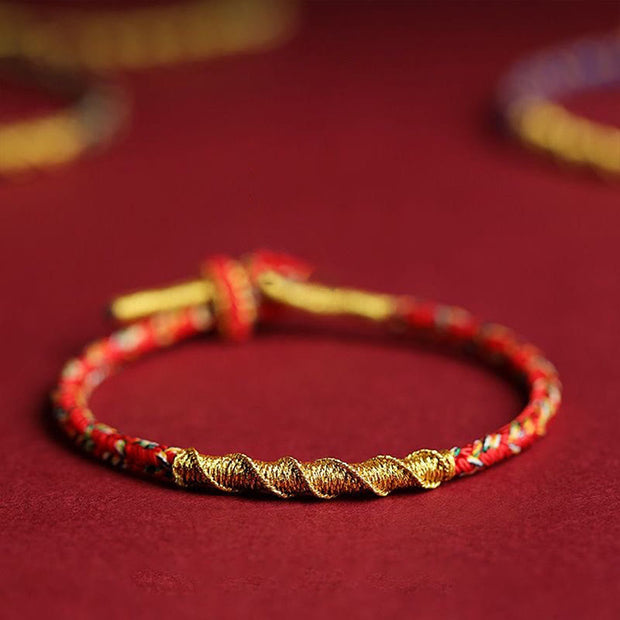 Buddha Stones Handmade Chinese Zodiac Natal Buddha Protection Strength Braided String Bracelet Bracelet BS 6
