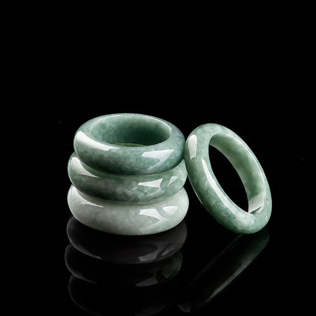 Buddha Stones Natural Jade Abundance Healing Ring Ring BS 9