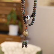 Buddha Stones 108 Mala Beads Dunhuang Color Bodhi Seed Dzi Bead Keep Away Evil Spirits Bracelet Mala Bracelet BS 6