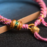 Buddha Stones Tibetan Handmade Luck Prayer Wheel Bead Charm Weave Colorful String Bracelet Bracelet BS 15