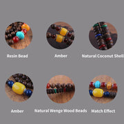 Buddha Stones Tibetan Wenge Wood Bodhi Seed Agate Elephant Protection Necklace Pendant Necklaces & Pendants BS 15