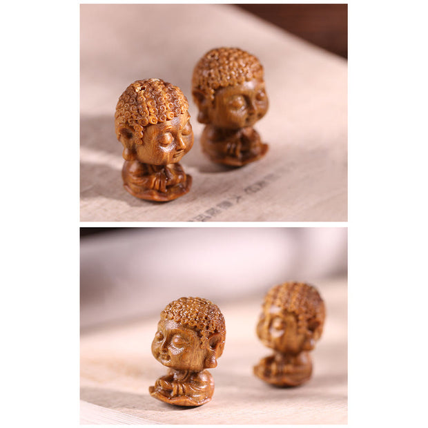 Buddha Stones Chinese Zodiac Natal Buddha Green Sandalwood Lotus Engraved Positive Home Decoration Decorations BS 14