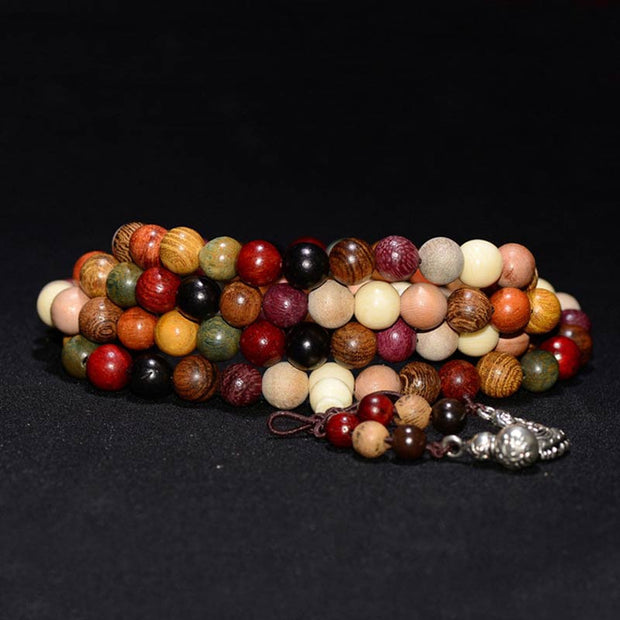 Buddha Stones  108 Beads Wenge Wood Mala Blessing Meditation Bracelet Mala Bracelet BS 5