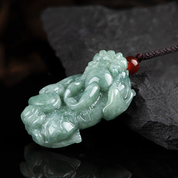 Buddha Stones Jade PiXiu Wealth Luck String Necklace Pendant Necklaces & Pendants BS 5