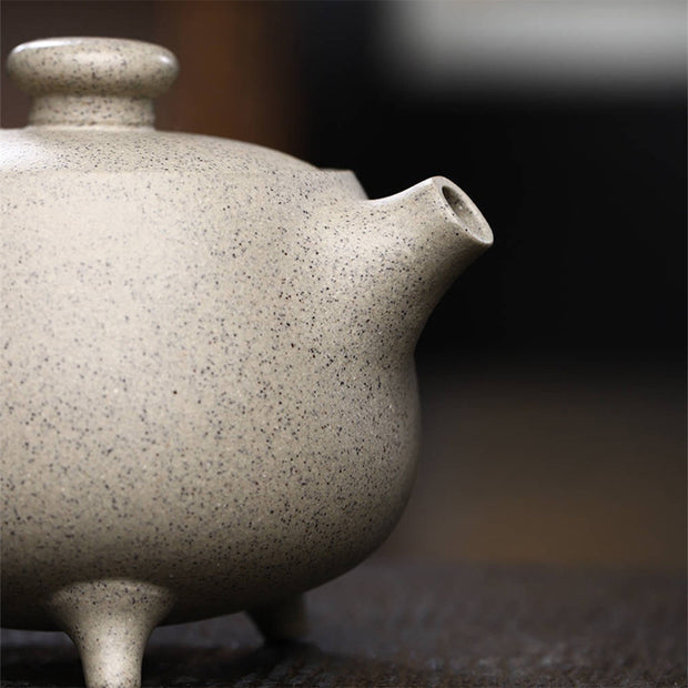 Buddha Stones Yixing Semi-handmade Beige Purple Clay Kung Fu Teapot 200ml