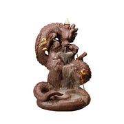 Buddhastoneshop Tibetan Dragon Protection Incense Burner Decoration