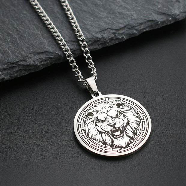 Animal Titanium Steel Chain Necklace Protection Pendant (Extra 30% Off | USE CODE: FS30) Necklaces & Pendants BS Silver Lion