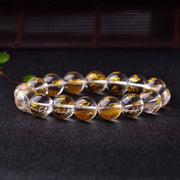 Buddha Stones Tibet White Crystal Black Onyx Om Mani Padme Hum Meditation Bracelet Bracelet BS 13