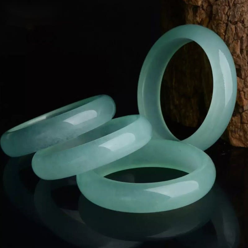 Buddha Stones Natural Jade Luck Healing Prosperity Bangle Bracelet ...