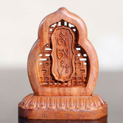 Buddha Stones Guru Rinpoche Buddha Padmasambhavan Serenity Wood Engraved Statue Figurine Decoration Decorations BS 3
