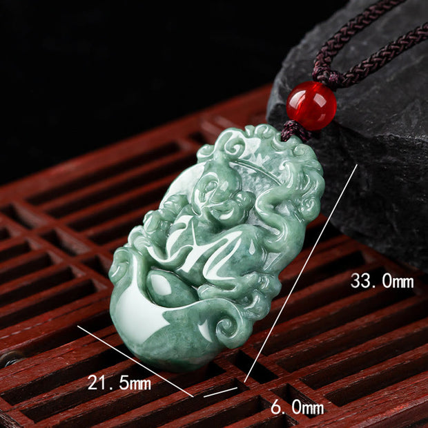 Buddha Stones Natural Jade 12 Chinese Zodiac Prosperity Necklace Pendant Necklaces & Pendants BS 10