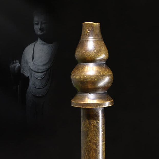 Buddha Stones Tibetan Meditation Vajra Dorje Bell Gourd Yin Yang Bagua Strength Copper Decoration Decorations BS 8