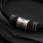 Buddha Stones 999 Sterling Silver Om Mani Padme Hum Peace Magnetic Buckle Bracelet Bracelet BS 3