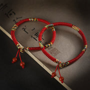Buddha Stones Five Colors King Kong Knot String Protection Luck Bracelet