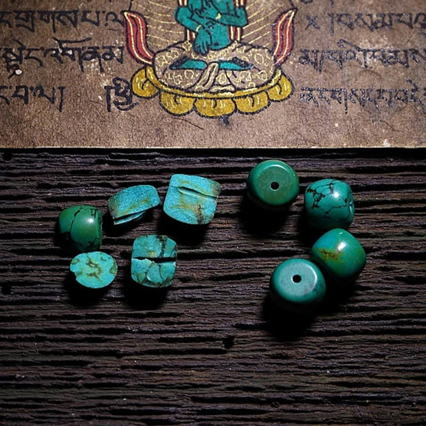 Buddha Stones Tibetan Yak Bone Dzi Bead Turquoise Keep Away Evil Spirits Bracelet Bracelet BS 7