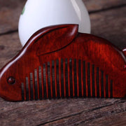 Small Leaf Red Sandalwood Cute Bunny Rabbit Sooth Comb With Gift Box Comb BS 4