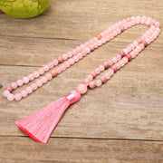 108 Mala Beads Pink Crystal Love Tassel Bracelet (Extra 30% Off | USE CODE: FS30)