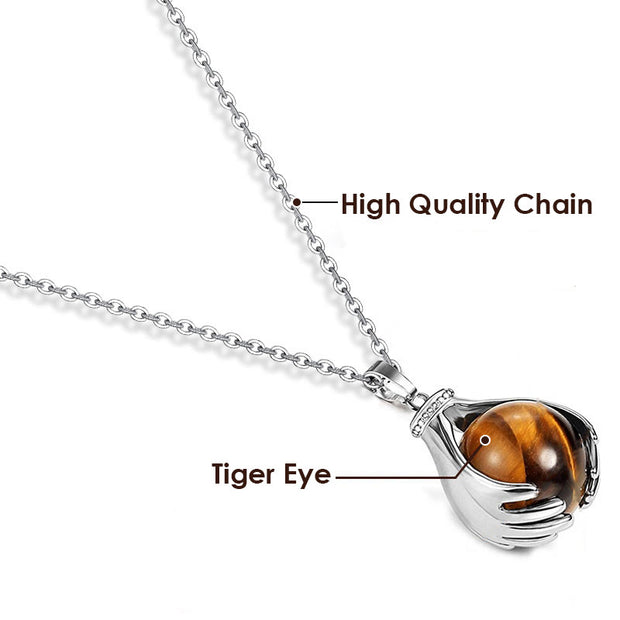 Buddha Stones Tiger's Eye Healing Gemstone Necklace Necklace BS 2