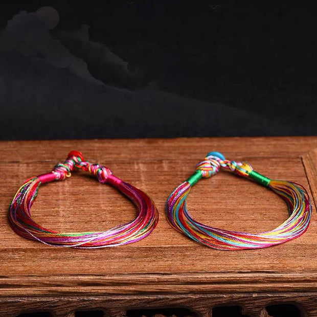 Buddha Stones Tibetan Handmade Five Colorful Thread Dragon Boat Festival Protection Adult Child String Bracelet