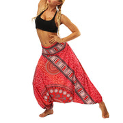 Buddha Stones Boho Pants Hippy Harem Smocked Waist Trousers Sports Fitness Dance Women's Yoga Pants