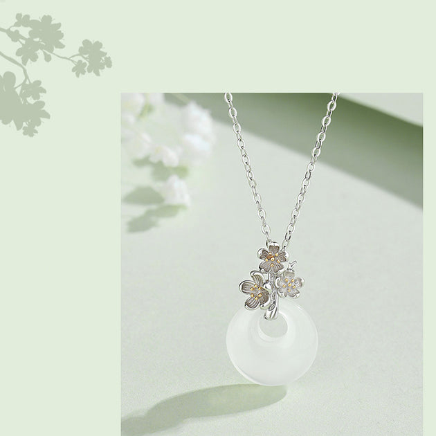Buddha Stones 925 Sterling Silver Round Chalcedony Twelve Months Flowe ...