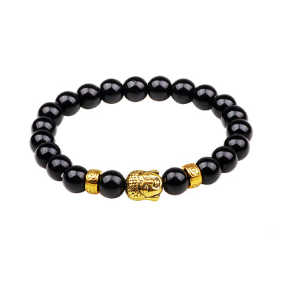 Buddha Stones Natural Black Onyx Fortune Bracelet Bracelet BS 1