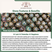 Buddha Stones Tibetan 108 Mala Beads Black Onyx Three-eyed Dzi Beads Protection Bracelet Mala Bracelet BS 20